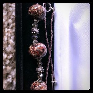 New hand blown glass bead necklace